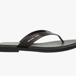 Michael Kors Black Sandals with Gold Accents